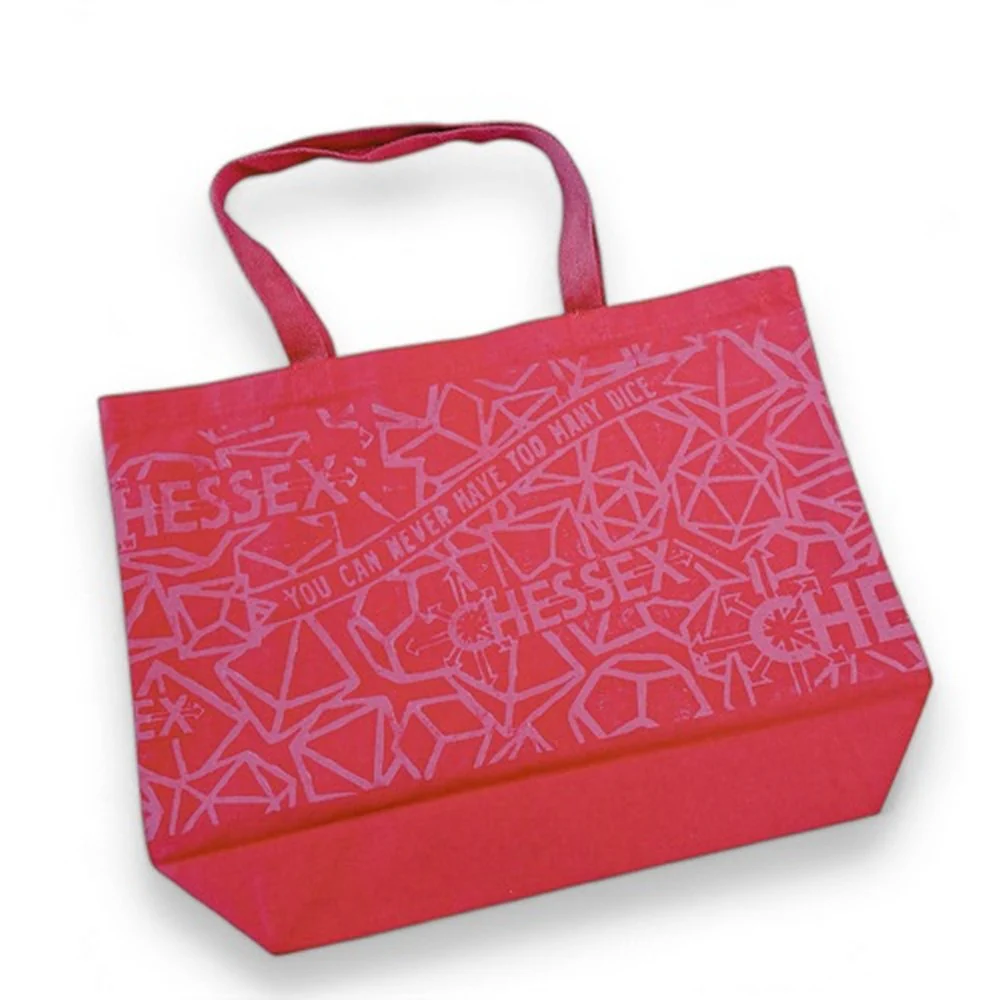 Too Many Dice - Large Gusseted Bottom Red Tote Bag