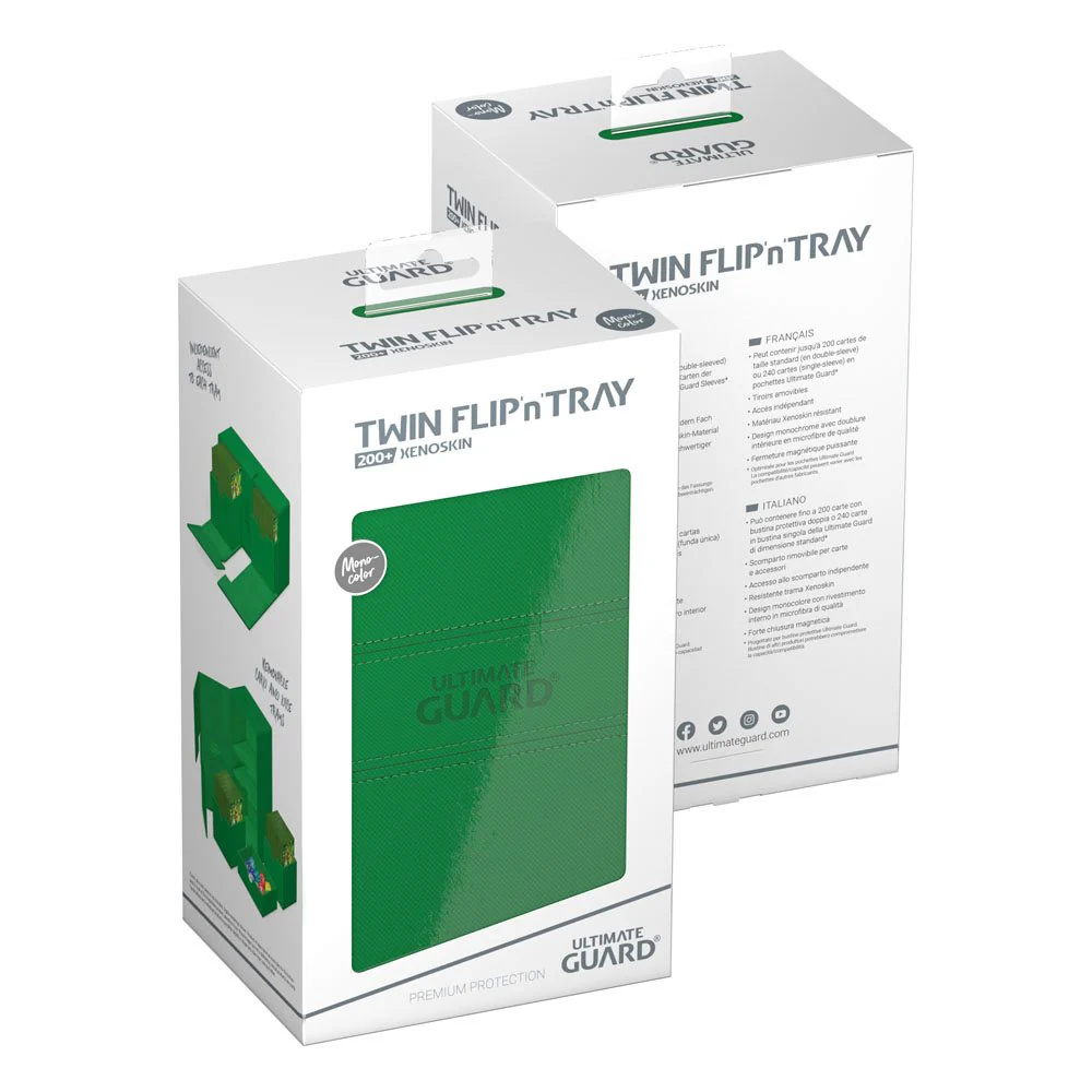Ultimate Guard - Twin Flip n Tray 200+ XenoSkin Monocolor Deck Box - Green