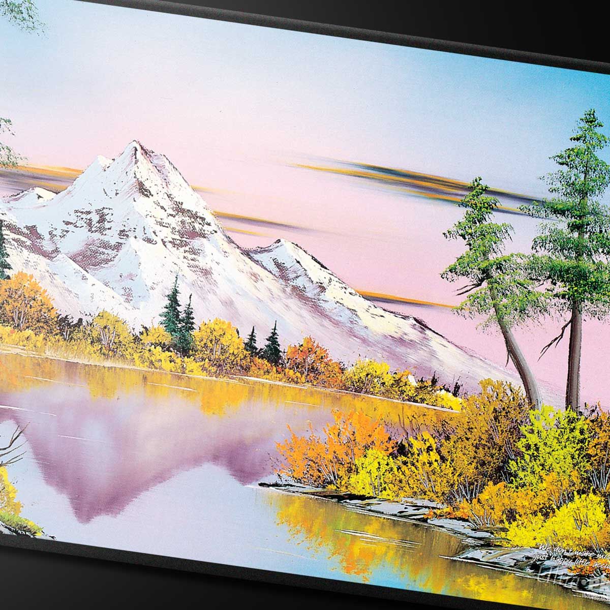 Ultra Pro: Bob Ross Mighty Mountain Lake Black Stitched Playmat - Image 2