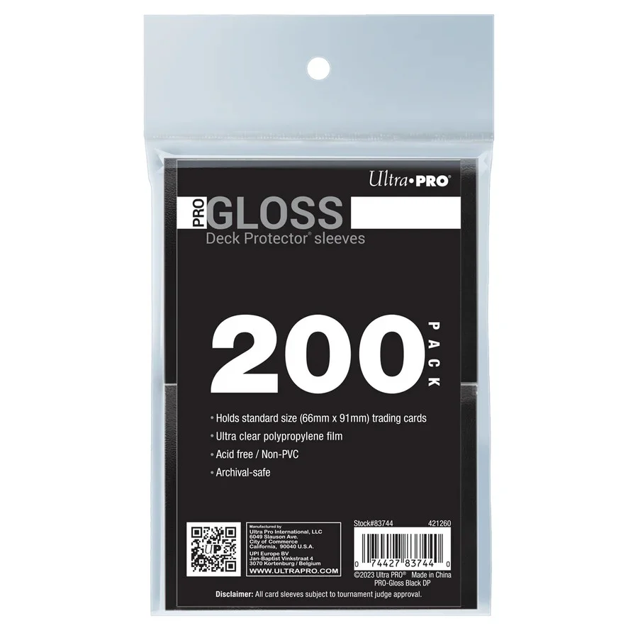 Ultra Pro: PRO-Gloss Standard Deck Protector Sleeves 200ct Bundle - Black
