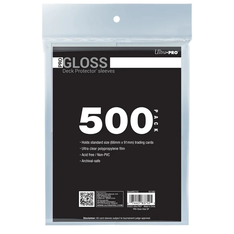 Ultra Pro: PRO-Gloss Standard Deck Protector Sleeves 500ct Bundle - Clear