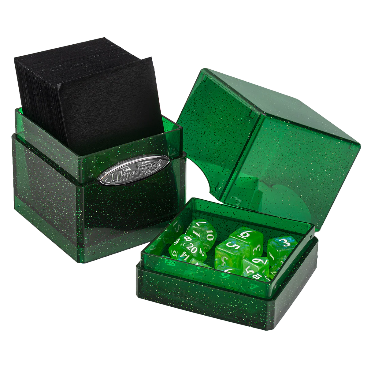 Ultra Pro UP16015 Glitter Satin Tower Deck Box - Green - Image 3