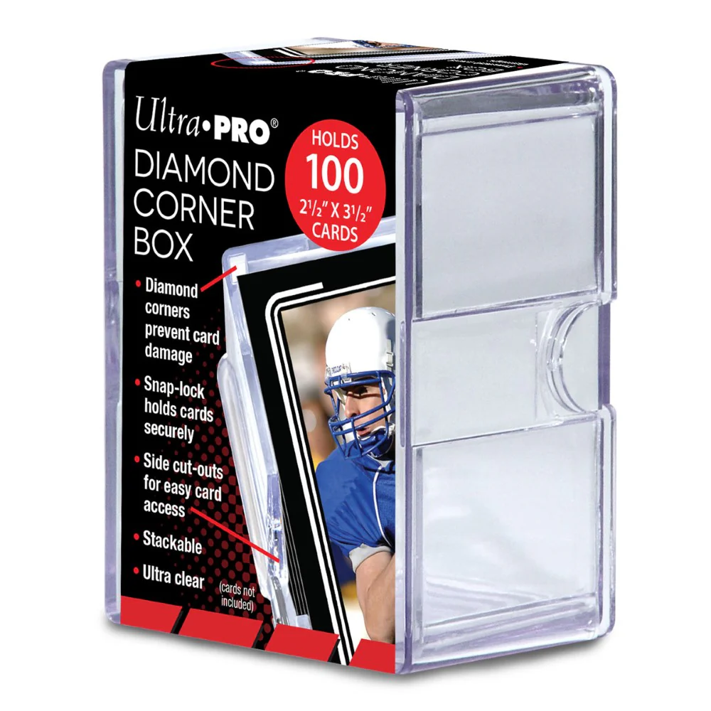Ultra Pro UP81723 Diamond Corner Card Storage Box for 100 Cards - Clear