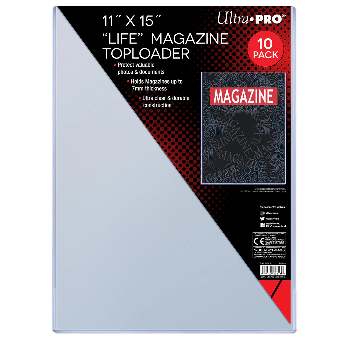 Ultra Pro UP82313 Life Magazine Toploaders 10-Piece Set 11-Inch x 15-Inch