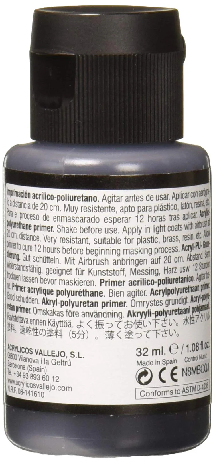 Vallejo Gloss Black Primer 32ml - Image 2