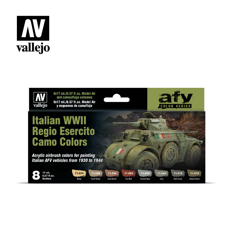 Vallejo Model Air 1930-1944 Italian WWII Regio Esercito Camo Colour Set of 8 x 17ml