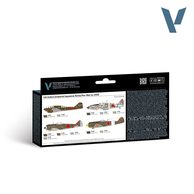 Vallejo Model Air Imperial Japanese Army (Ija) Colours Pre-War to 1945 8-Colour Paint Set - Image 2