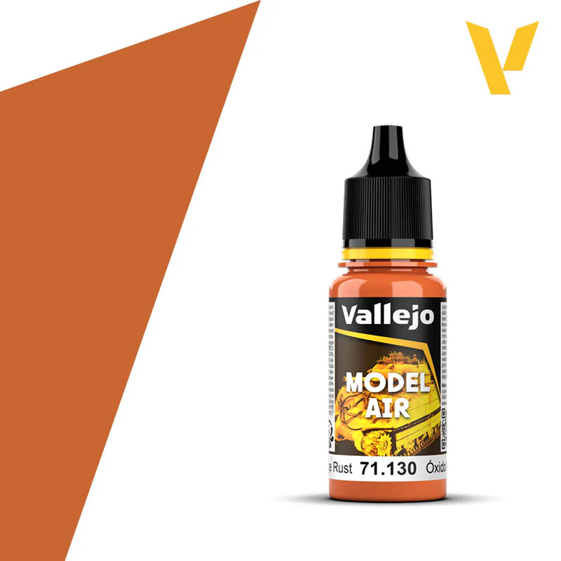 Vallejo Model Air Matt Acrylic Colours 18ml - Orange Rust - Image 2