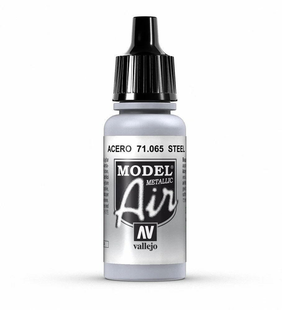 Vallejo Model Air Metallic Paint 17ml - Steel