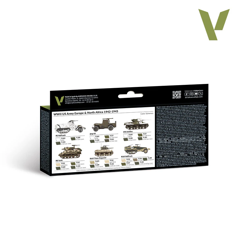 Vallejo Model Air WWII US Army Europe & North Africa 1942-1945 Paint 8-Piece Set - Image 2