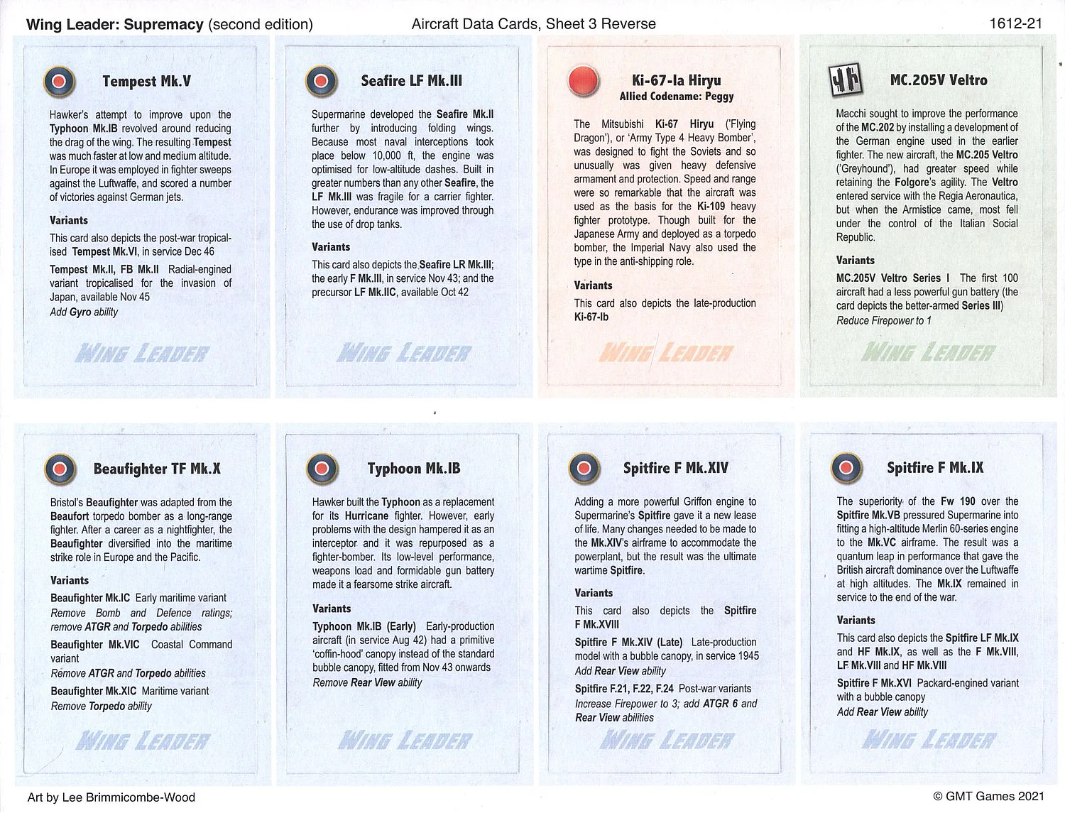Wing Leader: Supremacy 1943-1945 - 2nd Edition Update Kit - Image 3