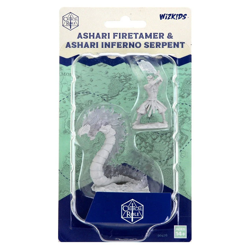 WizKids Critical Role Unpainted Minis: Ashari Firetamer and Inferno Serpent Miniature (WK90476)