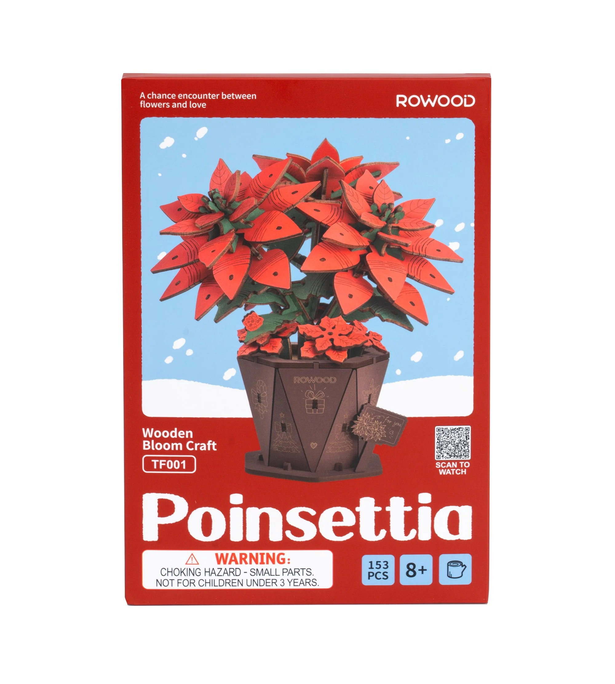 Wood Bloom Poinsettia