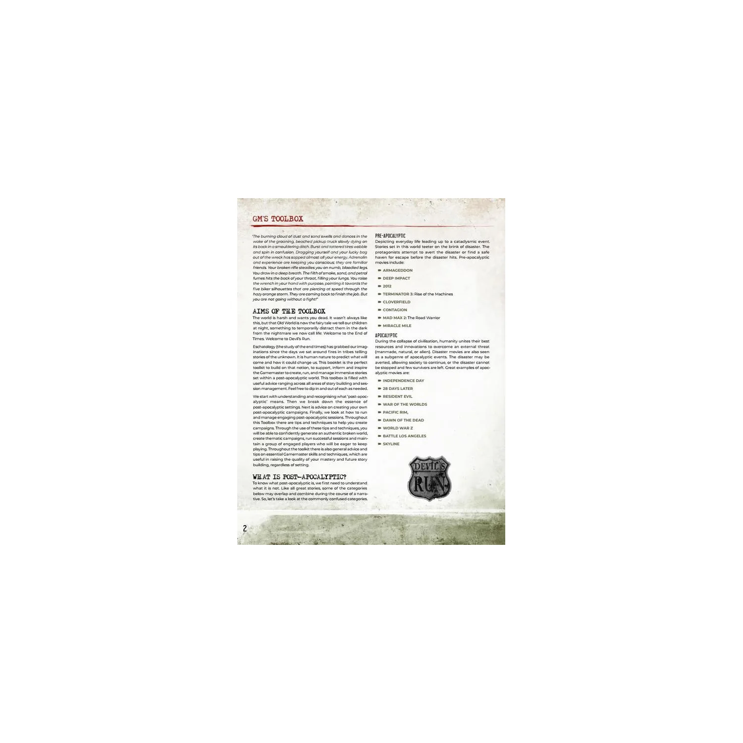 Word Forge Games Devil's Run RPG - GM Toolkit - Image 4